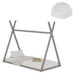 Κρεβάτι Montessori Munk από μασίφ ξύλο με στρώμα 90x190cm.