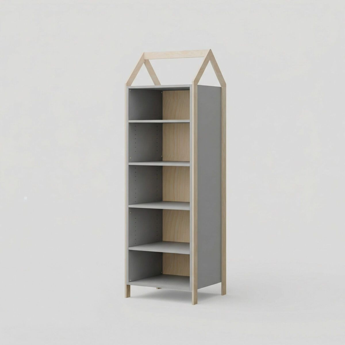 Παιδική βιβλιοθήκη House Luletto, λευκή, φυσικό ξύλο