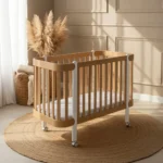 Βρεφική Κούνια Anti-Reflux Nika Natural & White Ingvart με ρόδες.