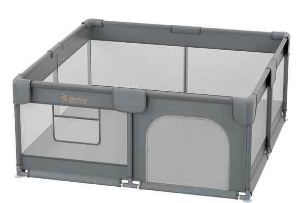 Παρκοκρέβατο Playzen Grey 150x150, 1 Layer, Bebe Star