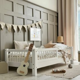 Κρεβάτι καναπές Basic Luletto φυσικό με κάγκελα 90x200cm