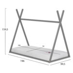 Κρεβάτι Montessori Munk από μασίφ ξύλο με στρώμα 90x190cm.