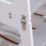 Πύργος εκμάθησης Ricki: Λευκός, μεταλλικό κούμπωμα, ξύλινη κατασκευή