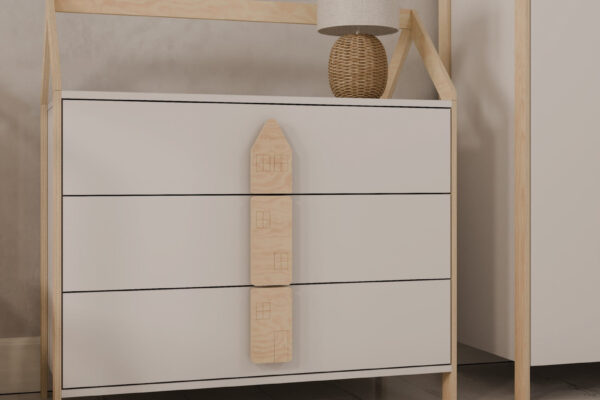 Παιδική συρταριέρα House Luletto με ξύλινο σπίτι