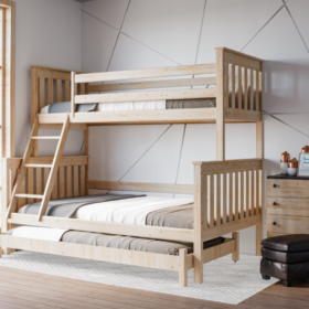 Κουκέτα Arizona μονή-ημίδιπλη από μασίφ ξύλο natural