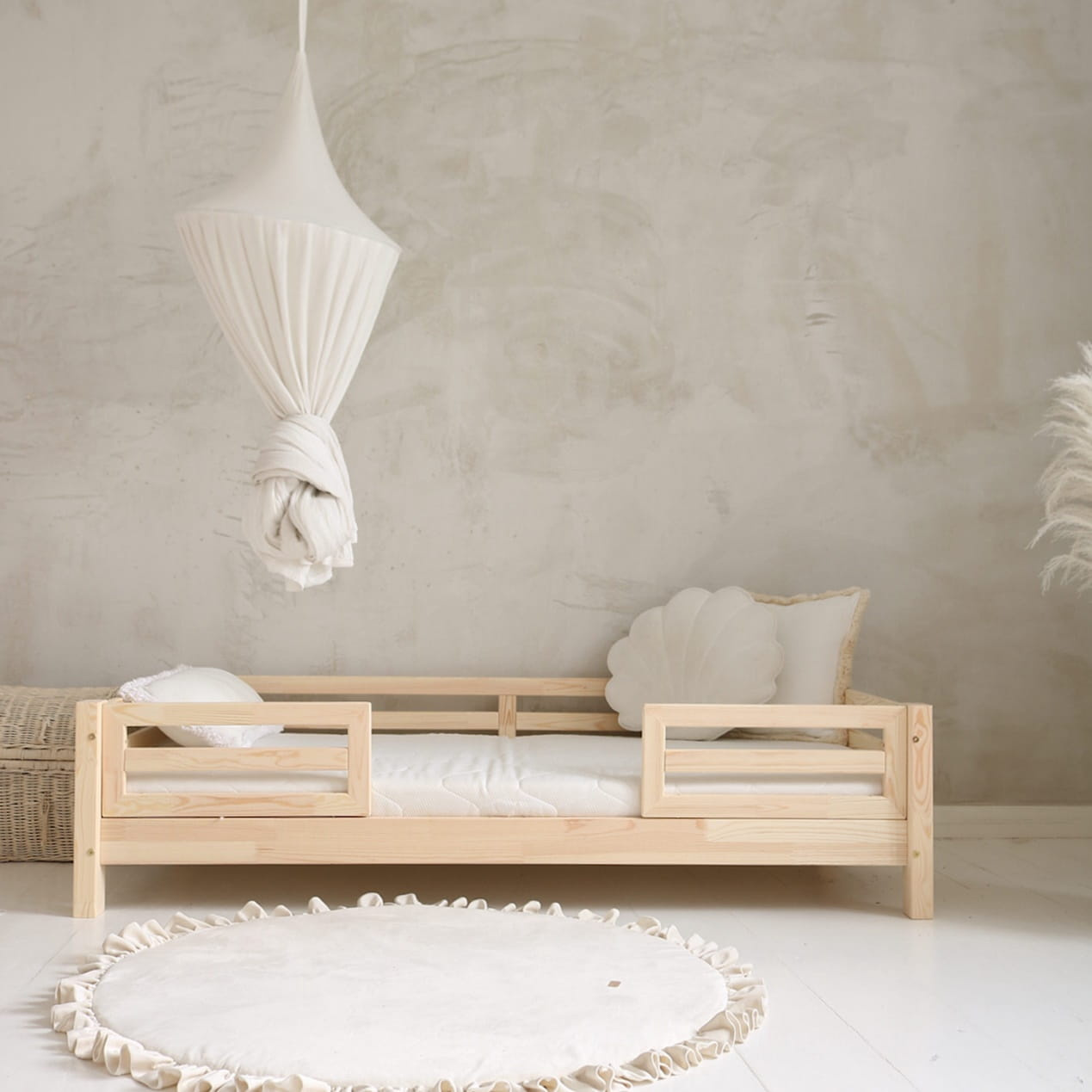 1 10 Βρεφικό κρεβάτι Montessori Basic Fello Duo Luletto, φυσικό ξύλο 100x200cm