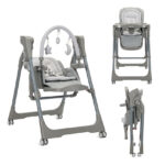 Καρεκλάκι φαγητού – Κούνια Nomino 3in1 Grey Leather