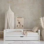Λευκό κρεβάτι καναπές Luletto Basic Fello Plus 100x200cm