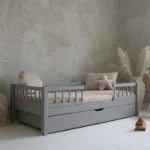 Κρεβάτι Montessori Basic Bello Plus, γκρι, με συρτάρι, 100x200cm