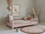 Ροζ παιδικό κρεβάτι Montessori Basic Bello Duo 100x200cm