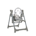 Καρεκλάκι φαγητού-κούνια Nomino Grey Leather Lorelli