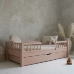 Ροζ παιδικό κρεβάτι καναπές Bello Duo Plus 100x200cm με συρτάρι